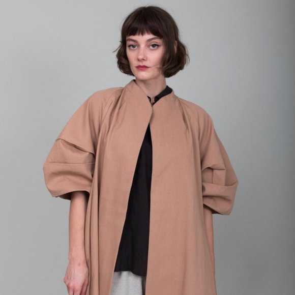 Mille Josephine swing coat in almond, size L - Picture 3 of 9
